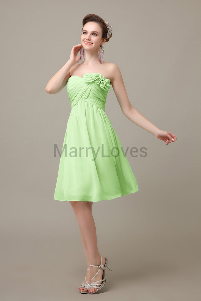 Pleated Sweetheart Chiffon Bridesmaid Dresses