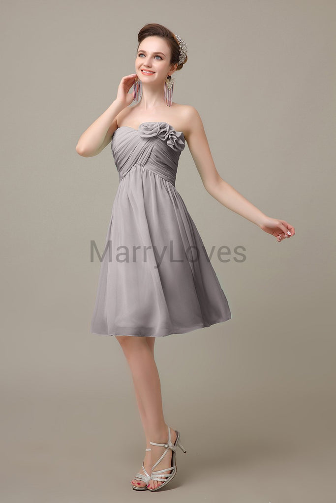 Pleated Sweetheart Chiffon Bridesmaid Dresses