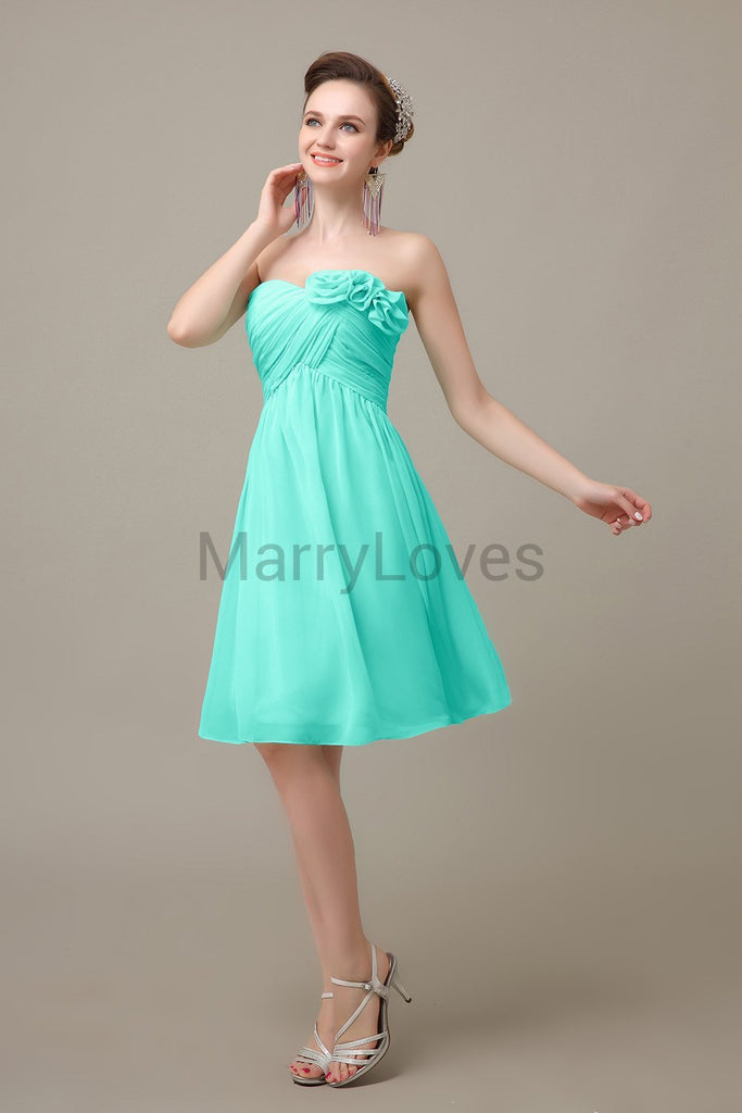 Pleated Sweetheart Chiffon Bridesmaid Dresses
