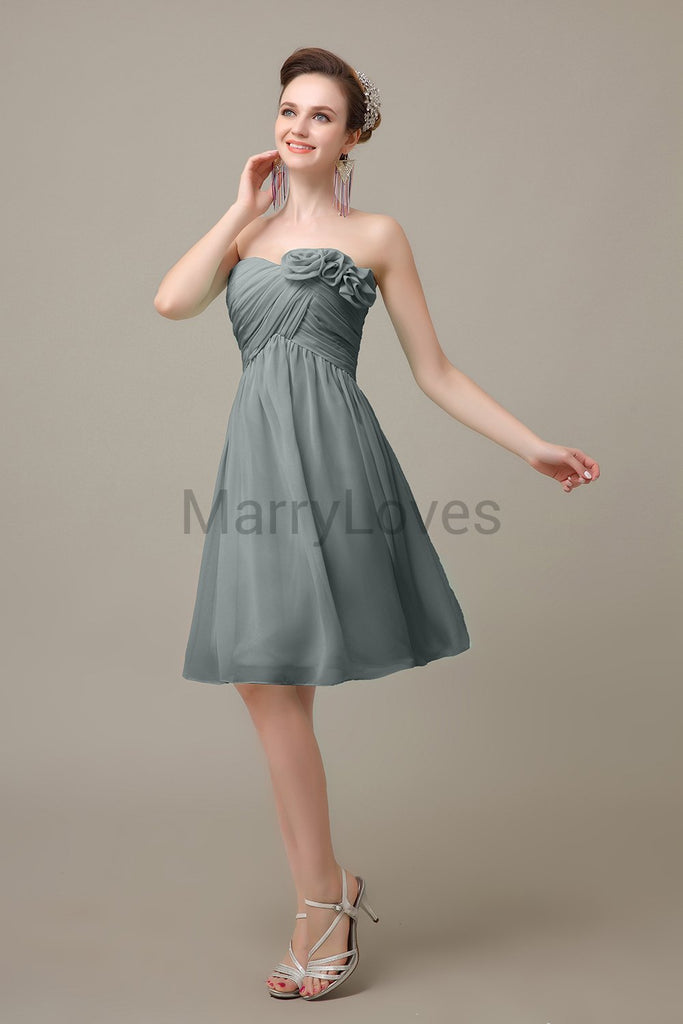 Pleated Sweetheart Chiffon Bridesmaid Dresses