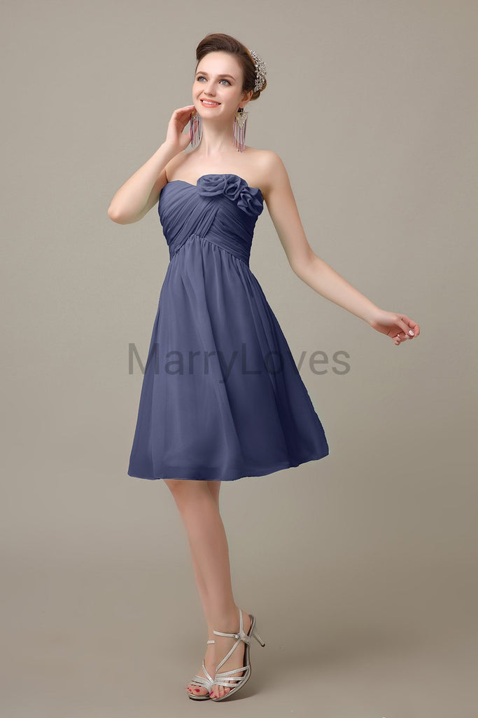 Pleated Sweetheart Chiffon Bridesmaid Dresses
