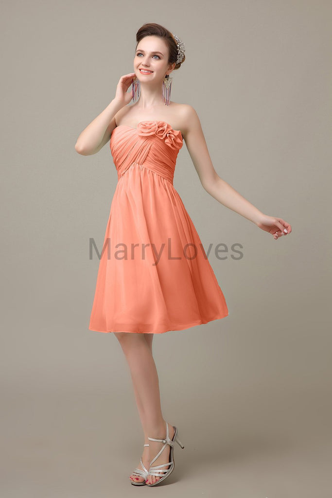 Pleated Sweetheart Chiffon Bridesmaid Dresses