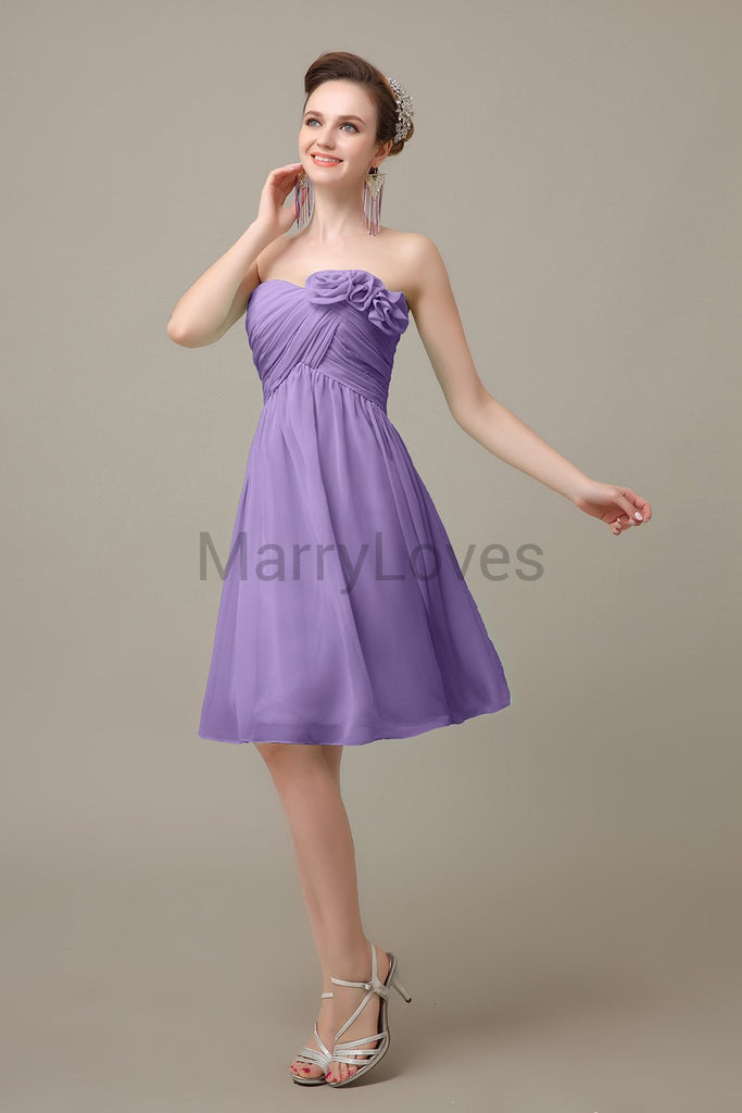 Pleated Sweetheart Chiffon Bridesmaid Dresses