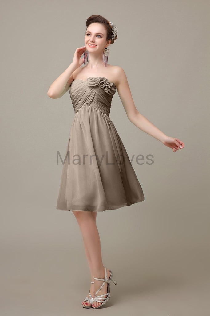 Pleated Sweetheart Chiffon Bridesmaid Dresses