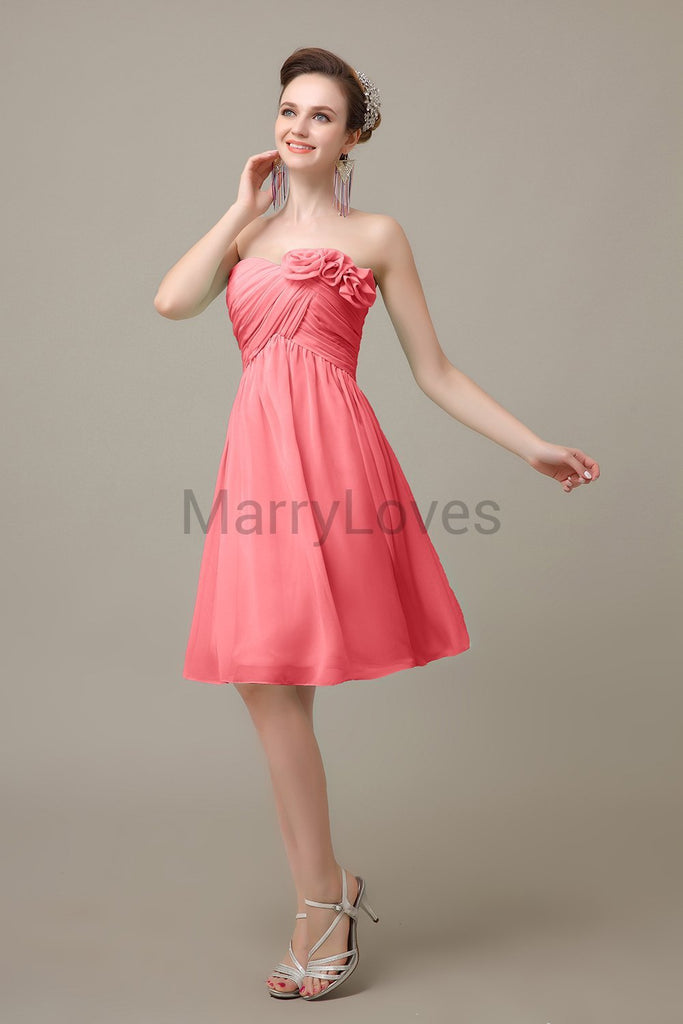 Pleated Sweetheart Chiffon Bridesmaid Dresses