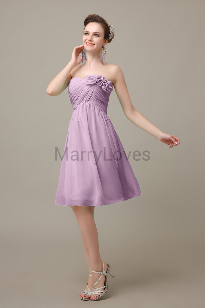 Pleated Sweetheart Chiffon Bridesmaid Dresses