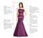 A-line Dark Red Satin Beaded Long Evening Prom Dresses, Strapless Prom Dress, MR8893