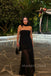 See Through Black Chiffon Strapless Long Evening Prom Dresses, MR0009