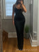 Sexy Mermaid Black Satin Long Evening Prom Dresses Spaghetti Straps, MR0012