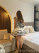 Morden White Organza One Shoulder Short Evening Prom Dresses, Home Coming Dress, MR0021