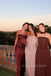 Brown Satin Mermaid Strapless Long Evening Prom Dresses, MR0030
