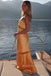 Gold Satin Lace Strapless Mermaid Long Evening Prom Dresses, MR0036