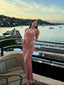 Mermaid Side Slit Spaghetti Straps Chiffon Long Backless Evening Prom Dresses, MR0041