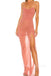 Mermaid Side Slit Spaghetti Straps Chiffon Long Backless Evening Prom Dresses, MR0041