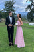 Pink Tulle Strapless Long Evening Prom Dresses A-line, MR0045