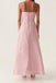 Pink Tulle Strapless Long Evening Prom Dresses A-line, MR0045