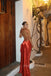 Sexy Backless One Shoulder Satin Long Evening Prom Dresses Mermaid, MR0048