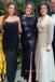 Formal Navy Blue Sequins Side Slit Long Mermaid Evening Prom Dresses, MR0051