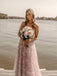 Sweetheart A-line Chiffon Long Evening Prom Dresses, Side Slit Prom Dress, MR0098