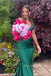 Elegant Emerald Green Mermaid Long Evening Prom Dresses, Spaghetti Straps Prom Dress, MR0103