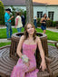 Sparkly Pink Sequins Mermiaid Spaghetti Straps Long Evening Prom Dresses, MR0124