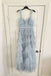 Gorgeous Blue Tulle A-line Straps Long Evening Prom Dresses, MR0126