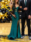 Sparkly Dark Green Mermaid Sweetheart Long Evening Prom Dresses, MR0150