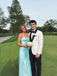 Spaghetti Straps Simple Baby Blue Mermaid Long Evening Prom Dresses, MR0187