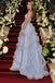 Blue Tulle Sweetheart A-line Long Evening Prom Dresses, MR0198