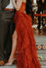 Sexy Sweetheart Rust Tulle Lace Long Evening Prom Dresses, MR0202