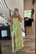 Green Chiffon Sweetheart Side Slit Long Simple Evening Prom Dresses A-line, MR0208