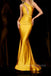 Mermaid One Shoulder Satin Long Evening Prom Dresses, MR0226