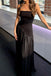 Sexy Strapless Black Long Evening Prom Dresses, MR0237