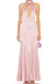 Halter Pink Silk Mermaid  Long Evening Prom Dresses, MR0256