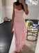 Pink Chiffon Spaghetti Straps Long Mermaid Evening Prom Dresses, MR0271