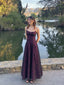 Gorgeous Black Lace Spaghetti Straps Long Evening Prom Dresses, MR0288