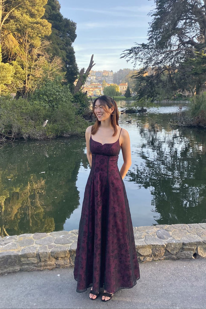 Gorgeous Black Lace Spaghetti Straps Long Evening Prom Dresses, MR0288