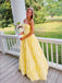Gorgeous Strapless Yellow A-line Long Evening Prom Dresses, MR0294