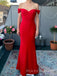 Sweetheart Off Shoulder Red Mermaid Long Evening Prom Dresses, Custom Prom Dress, MR8818