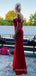 Sweetheart Off Shoulder Red Mermaid Long Evening Prom Dresses, Custom Prom Dress, MR8818
