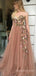 Strapless Tulle Appliques Long Evening Prom Dresses, Cheap Sweetheart Prom Dress, MR8862