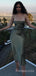 Clover Satin Spaghetti Straps Mermaid Simple Long Evening Prom Dresses, MR8886