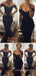 Mermaid Navy Blue Off Shoulder Long Evening Prom Dresses, Sweetheart Custom Prom Dress, MR8911