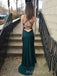 Backless Mermaid Satin Long Evening Prom Dresses, Spaghetti Straps Prom Dress, MR8918