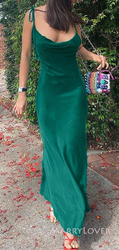 Spaghetti Straps Mermaid Green Long Evening Prom Dresses, MR8935