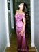 Dusty Rose Satin Off Shoulder Long Evening Prom Dresses, Mermaid Sweetheart Prom Dress, MR8947