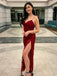Mermaid Red Tulle Appliques Long Evening Prom Dresses, Spaghetti Straps Prom Dress, MR8970