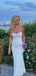 Spaghetti Straps White Long Evening Prom Dresses, Mermaid Sweetheart Prom Dress, MR9014