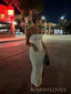 Mermaid Ivory Sheath Long Evening Prom Dresses, Strapless Prom Dress, MR9028