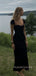 Elegant Sweetheart Black Mermaid Long Evening Prom Dresses, MR9064